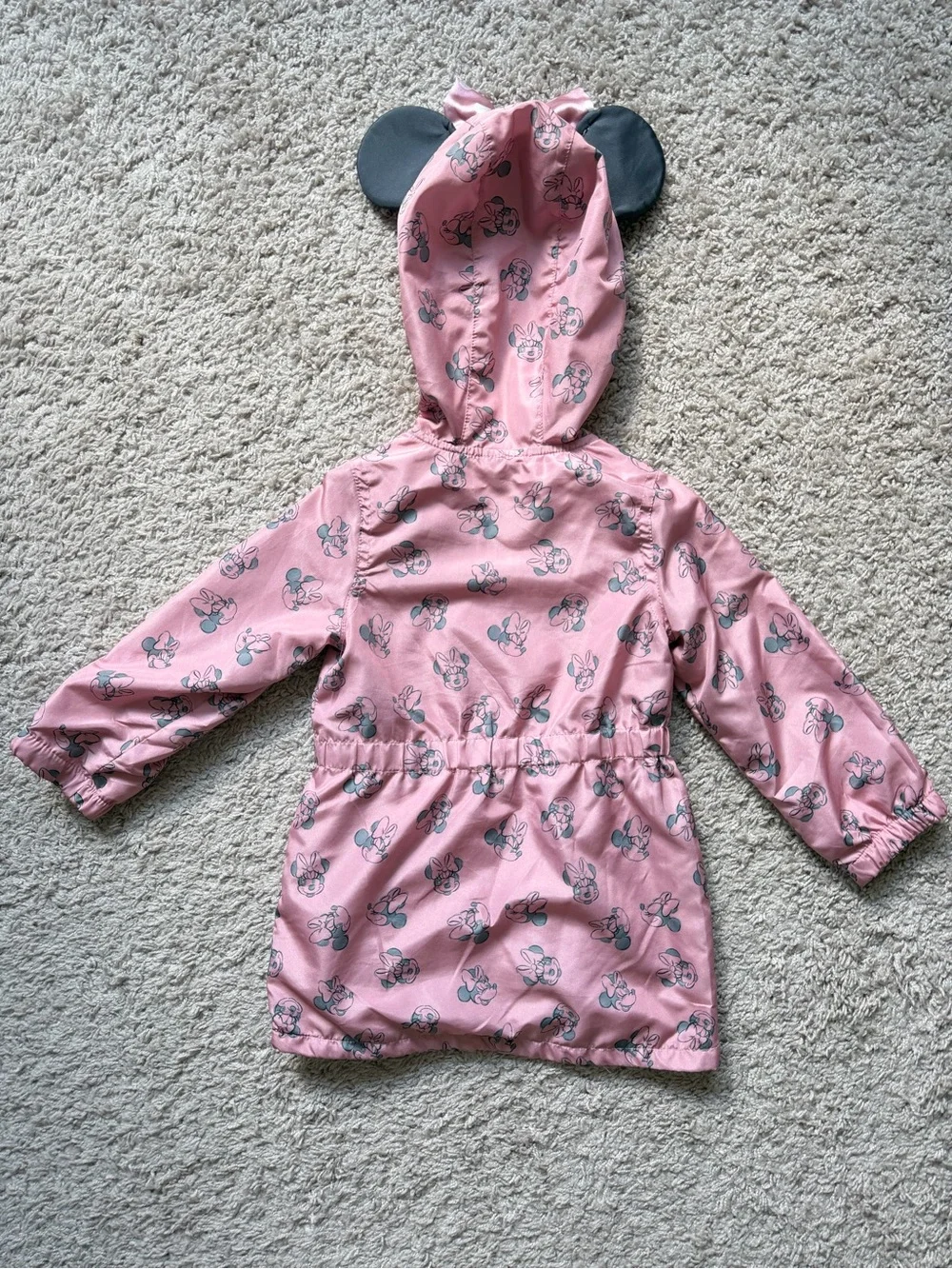Disney Toddler Girls Minnie Mouse Rain Jacket with Mouse Ears 3T